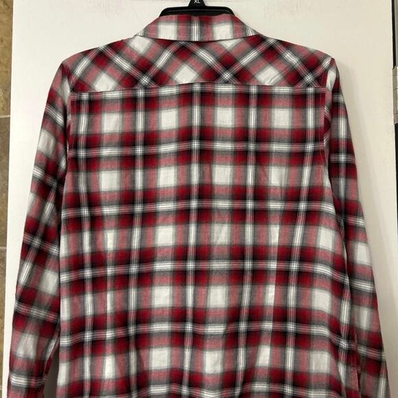 Pendleton 100% Cotton Red & Black Plaid Button Down Long Sleeve Shirt Size Large - Picture 5 of 8